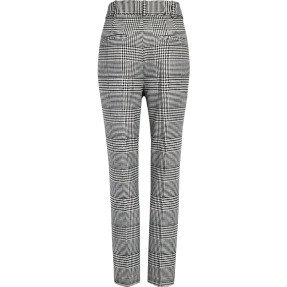 Halogen Bold Plaid Houndstooth Pant with Waist Tie Belt, Size 4, Black/White NWT - Picture 2 of 8